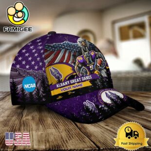 NCAA Albany Great Danes Mascot Logo Custom Name Baseball Cap