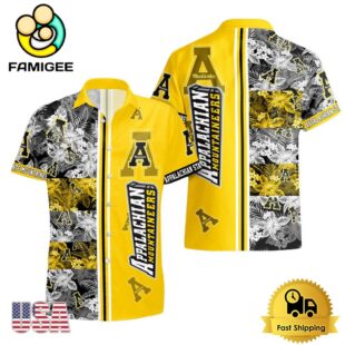 NCAA Appalachian State Mountaineers Tropical Floral Design Hawaiian Shirt