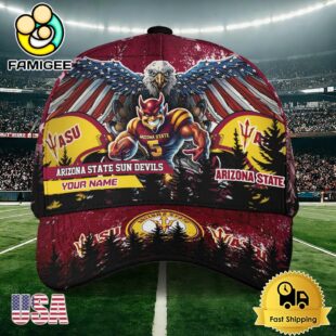 NCAA Arizona State Sun Devils Mascot Logo Custom Name Baseball Cap