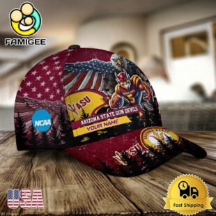 NCAA Arizona State Sun Devils Mascot Logo Custom Name Baseball Cap