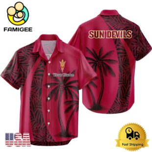 NCAA Arizona State Sun Devils Palm Tree Logo Custom Hawaiian Shirt