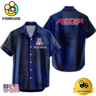 NCAA Arizona Wildcats Palm Tree Logo Custom Hawaiian Shirt