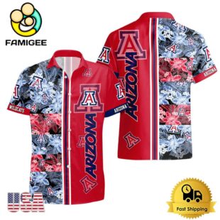 NCAA Arizona Wildcats Tropical Floral Design Hawaiian Shirt