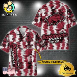NCAA Arkansas Razorbacks Custom Ikat Hawaiian Shirt