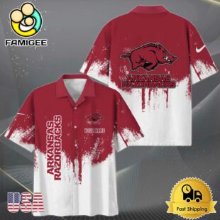 NCAA Arkansas Razorbacks Custom Paint Splatter Logo Hawaiian Shirt