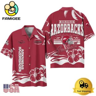 NCAA Arkansas Razorbacks Football Summer Vibes Custom Hawaiian Shirt