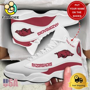 NCAA Arkansas Razorbacks New Team Logo Custom Air Jordan 13 Shoes