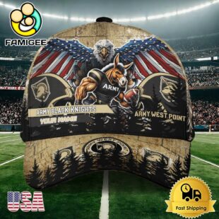 NCAA Army Black Knights Mascot Logo Custom Name Baseball Cap