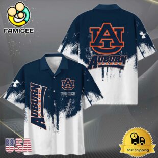 NCAA Auburn Tigers Custom Paint Splatter Logo Hawaiian Shirt
