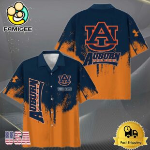 NCAA Auburn Tigers Paint Splatter Custom Hawaiian Shirt
