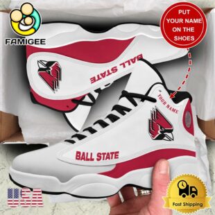 NCAA Ball State Cardinals New Team Logo Custom Air Jordan 13 Shoes