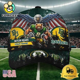 NCAA Baylor Bears Mascot Logo Custom Name Baseball Cap