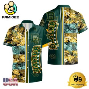NCAA Baylor Bears Tropical Floral Design Hawaiian Shirt