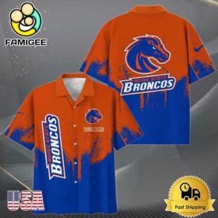 NCAA Boise State Broncos Paint Splatter Custom Hawaiian Shirt