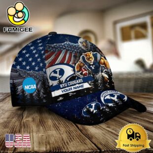 NCAA BYU Cougars Mascot Logo Custom Name Baseball Cap