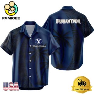 NCAA BYU Cougars Palm Tree Logo Custom Hawaiian Shirt