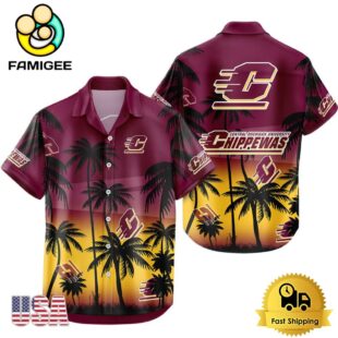 NCAA Central Michigan Chippewas Coconut Forest Tropical Style Hawaiian Shirt