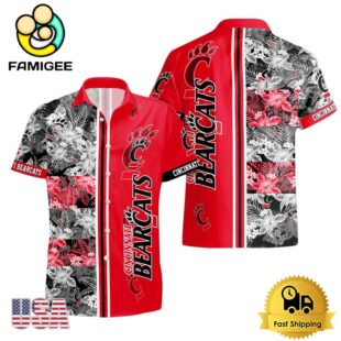 NCAA Cincinnati Bearcats Tropical Floral Design Hawaiian Shirt