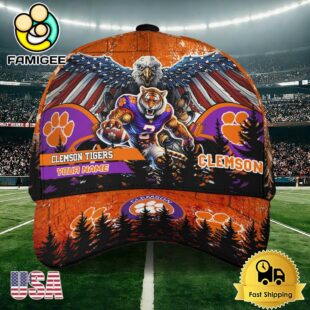 NCAA Clemson Tigers Mascot Logo Custom Name Baseball Cap
