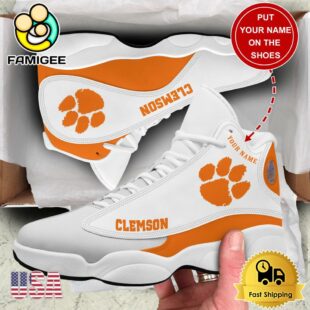 NCAA Clemson Tigers New Team Logo Custom Air Jordan 13 Shoes