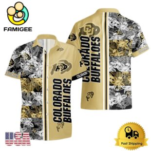 NCAA Colorado Buffaloes Tropical Floral Design Hawaiian Shirt