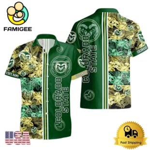 NCAA Colorado State Rams Tropical Floral Design Hawaiian Shirt