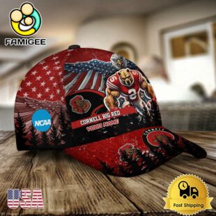 NCAA Cornell Big Red Mascot Logo Custom Name Baseball Cap