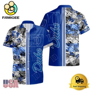 NCAA Duke Blue Devils Tropical Floral Design Hawaiian Shirt