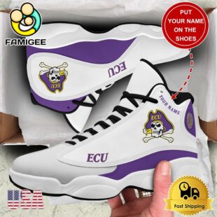 NCAA East Carolina Pirates New Team Logo Custom Air Jordan 13 Shoes