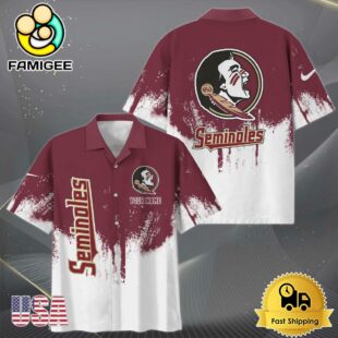 NCAA Florida State Seminoles Custom Paint Splatter Logo Hawaiian Shirt