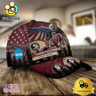 NCAA Florida State Seminoles Mascot Logo Custom Name Baseball Cap