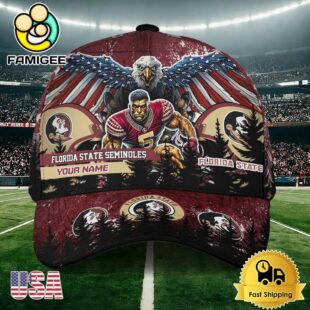 NCAA Florida State Seminoles Mascot Logo Custom Name Baseball Cap