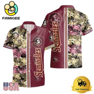 NCAA Florida State Seminoles Tropical Floral Design Hawaiian Shirt