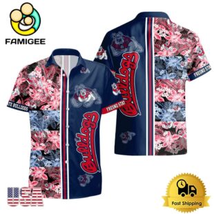 NCAA Fresno State Bulldogs Tropical Floral Design Hawaiian Shirt