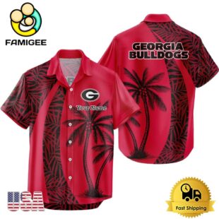 NCAA Georgia Bulldogs Palm Tree Logo Custom Hawaiian Shirt