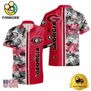 NCAA Georgia Bulldogs Tropical Floral Design Hawaiian Shirt
