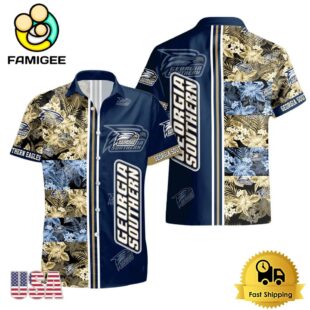 NCAA Georgia Southern Eagles Tropical Floral Design Hawaiian Shirt