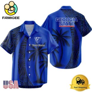 NCAA Georgia State Panthers Palm Tree Logo Custom Hawaiian Shirt