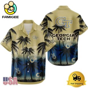 NCAA Georgia Tech Yellow Jackets Coconut Forest Tropical Style Hawaiian Shirt