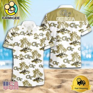 NCAA Georgia Tech Yellow Jackets Logo Best Mens Hawaiian Shirts