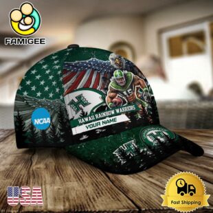 NCAA Hawaii Rainbow Warriors Mascot Logo Custom Name Baseball Cap