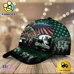 NCAA Hawaii Rainbow Warriors Mascot Logo Custom Name Baseball Cap