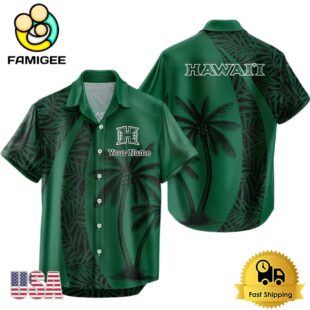 NCAA Hawaii Rainbow Warriors Palm Tree Logo Custom Hawaiian Shirt