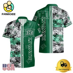 NCAA Hawaii Rainbow Warriors Tropical Floral Design Hawaiian Shirt