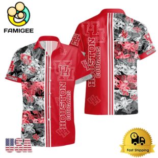 NCAA Houston Cougars Tropical Floral Design Hawaiian Shirt