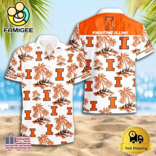 NCAA Illinois Fighting Illini Logo Best Mens Hawaiian Shirts