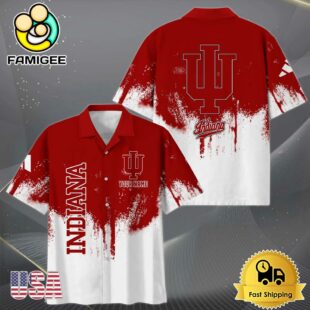 NCAA Indiana Hoosiers Custom Paint Splatter Logo Hawaiian Shirt