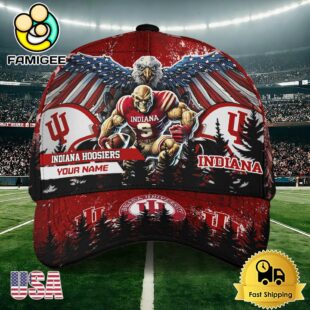 NCAA Indiana Hoosiers Mascot Logo Custom Name Baseball Cap