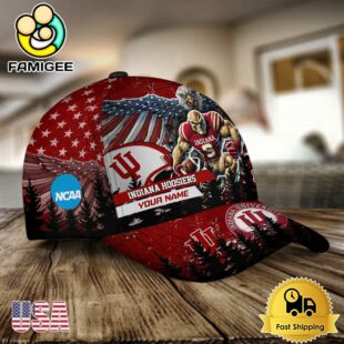 NCAA Indiana Hoosiers Mascot Logo Custom Name Baseball Cap
