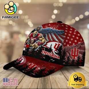 NCAA Indiana Hoosiers Mascot Logo Custom Name Baseball Cap